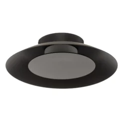Plafón LED Foskal en negro, Ø 21,5 cm