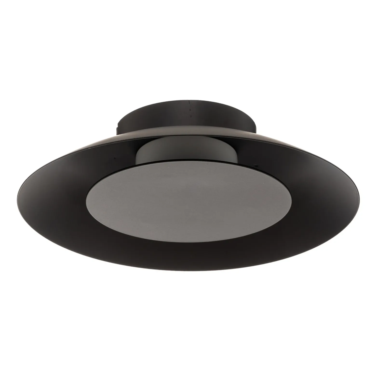 Plafón LED Foskal en negro, Ø 21,5 cm