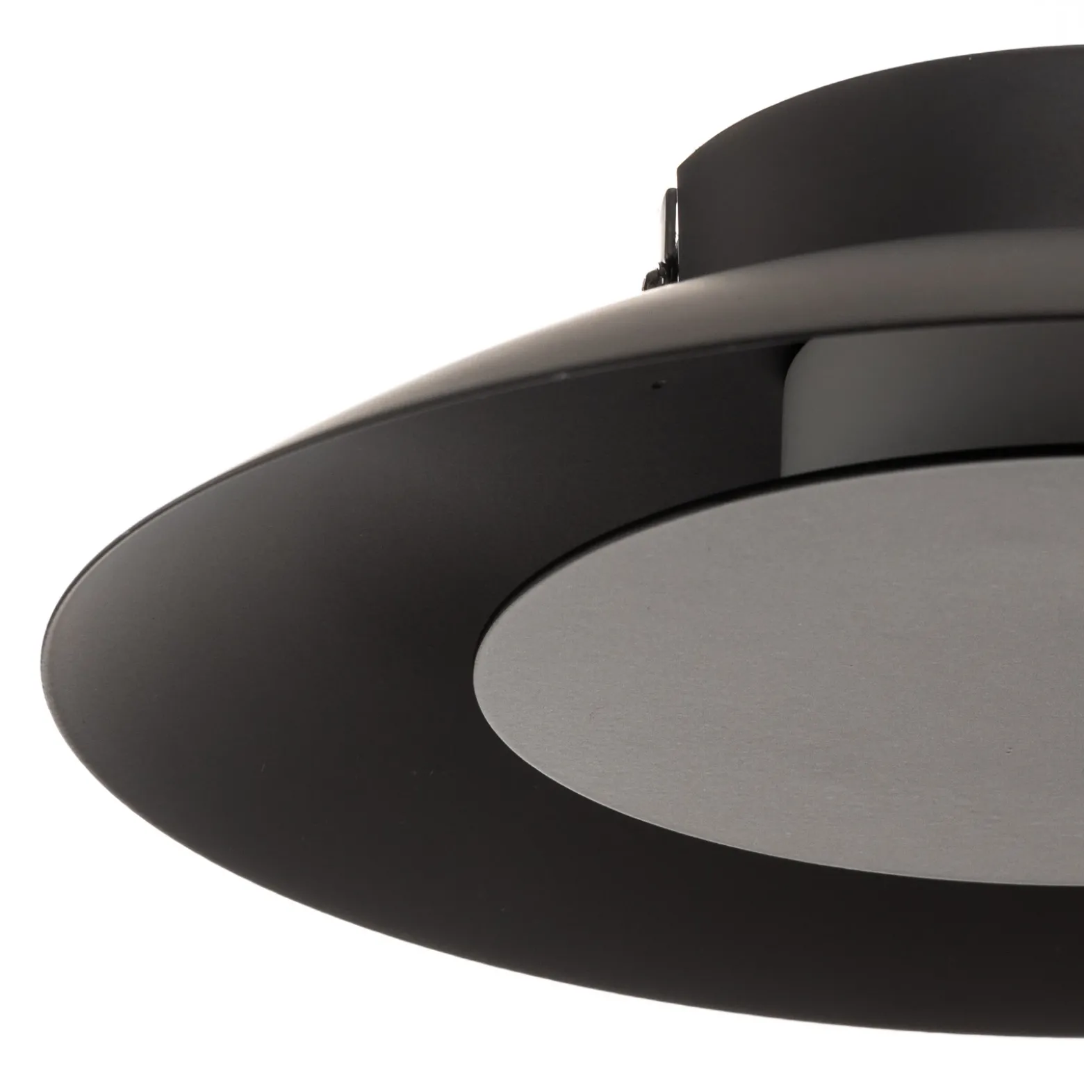 Plafón LED Foskal en negro, Ø 21,5 cm