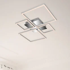 Plafón LED Frame, CCT, 4 luces, aluminio