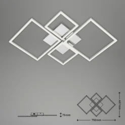 Plafón LED Frame, CCT, 4 luces, aluminio
