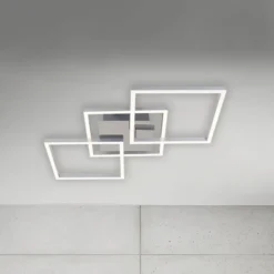 Plafón LED Frame step-dim cromo-aluminio 76x37cm