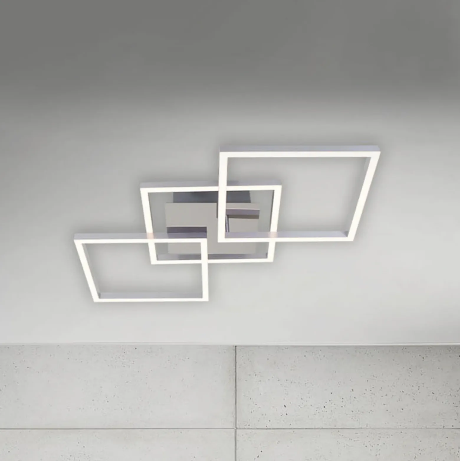 Plafón LED Frame step-dim cromo-aluminio 76x37cm