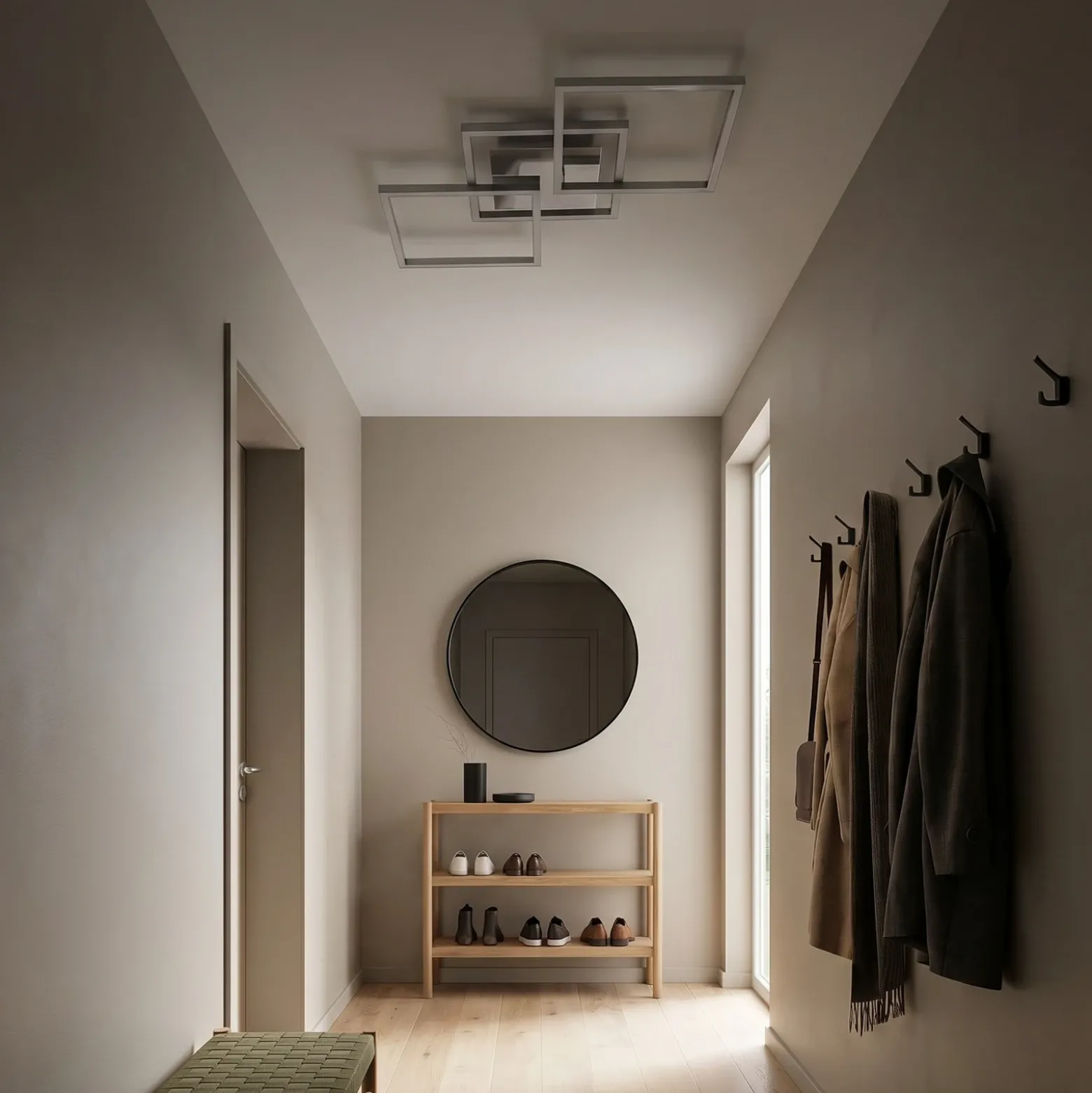 Plafón LED Frame step-dim cromo-aluminio 76x37cm