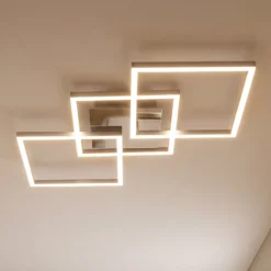 Plafón LED Frame step-dim cromo-aluminio 76x37cm