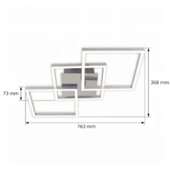 Plafón LED Frame step-dim cromo-aluminio 76x37cm