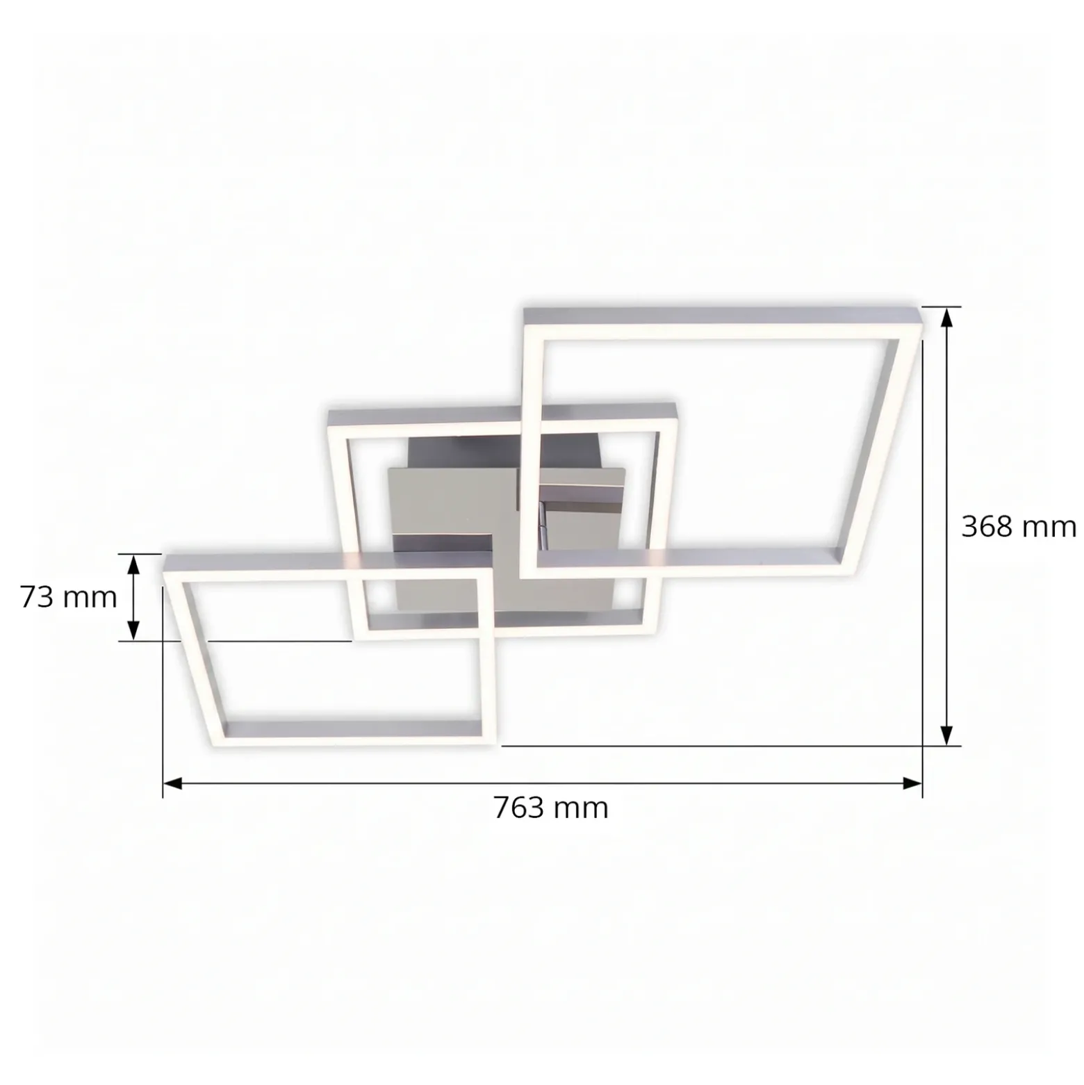 Plafón LED Frame step-dim cromo-aluminio 76x37cm