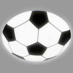 Plafón LED Fútbol, negro/blanco, Ø 27,5cm