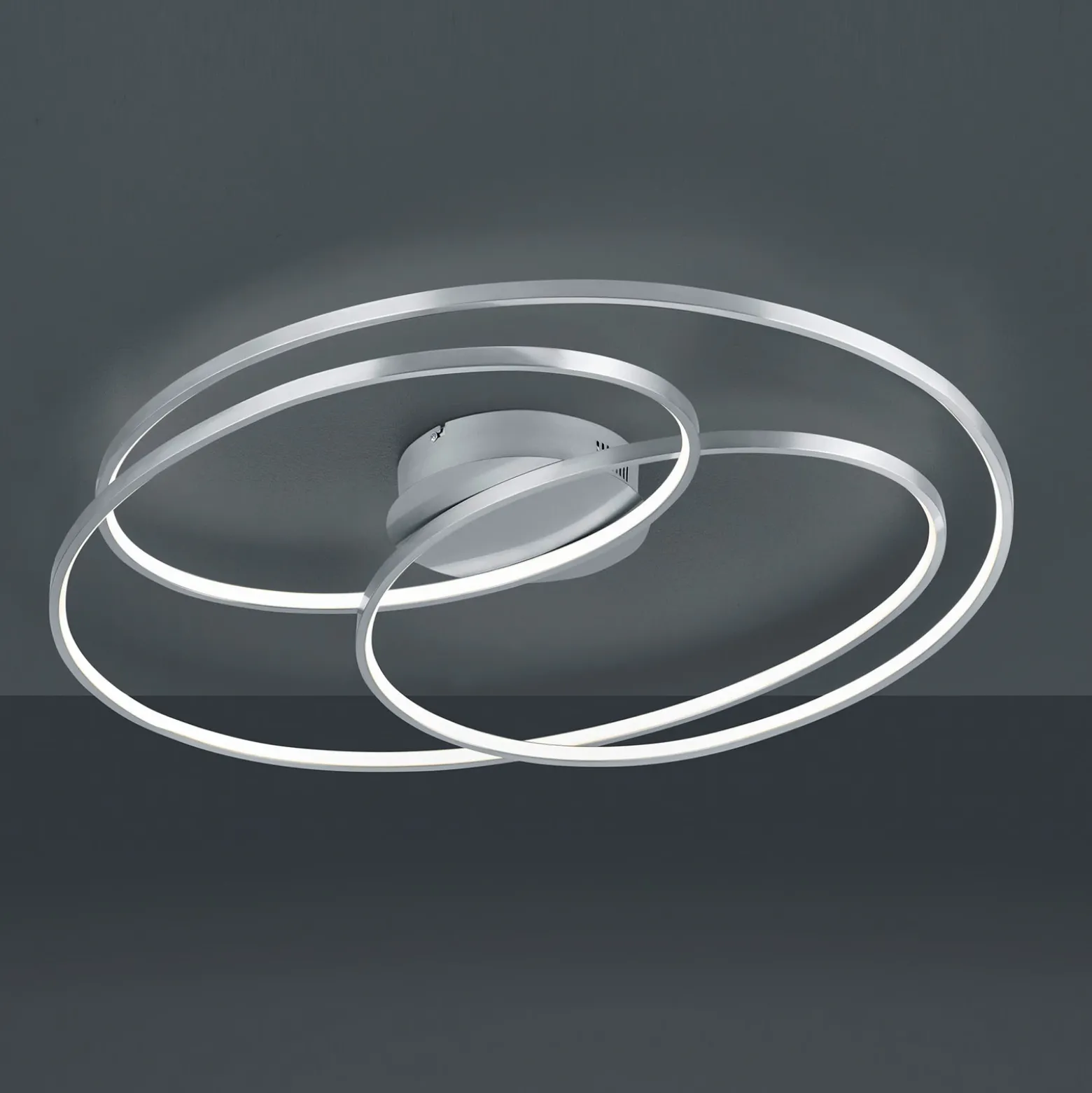 Plafón LED Gale, 80 cm, níquel mate