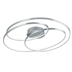 Plafón LED Gale, 80 cm, níquel mate