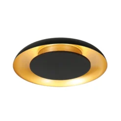 Plafón LED Golden Veil, negro/dorado, atenuable, metal