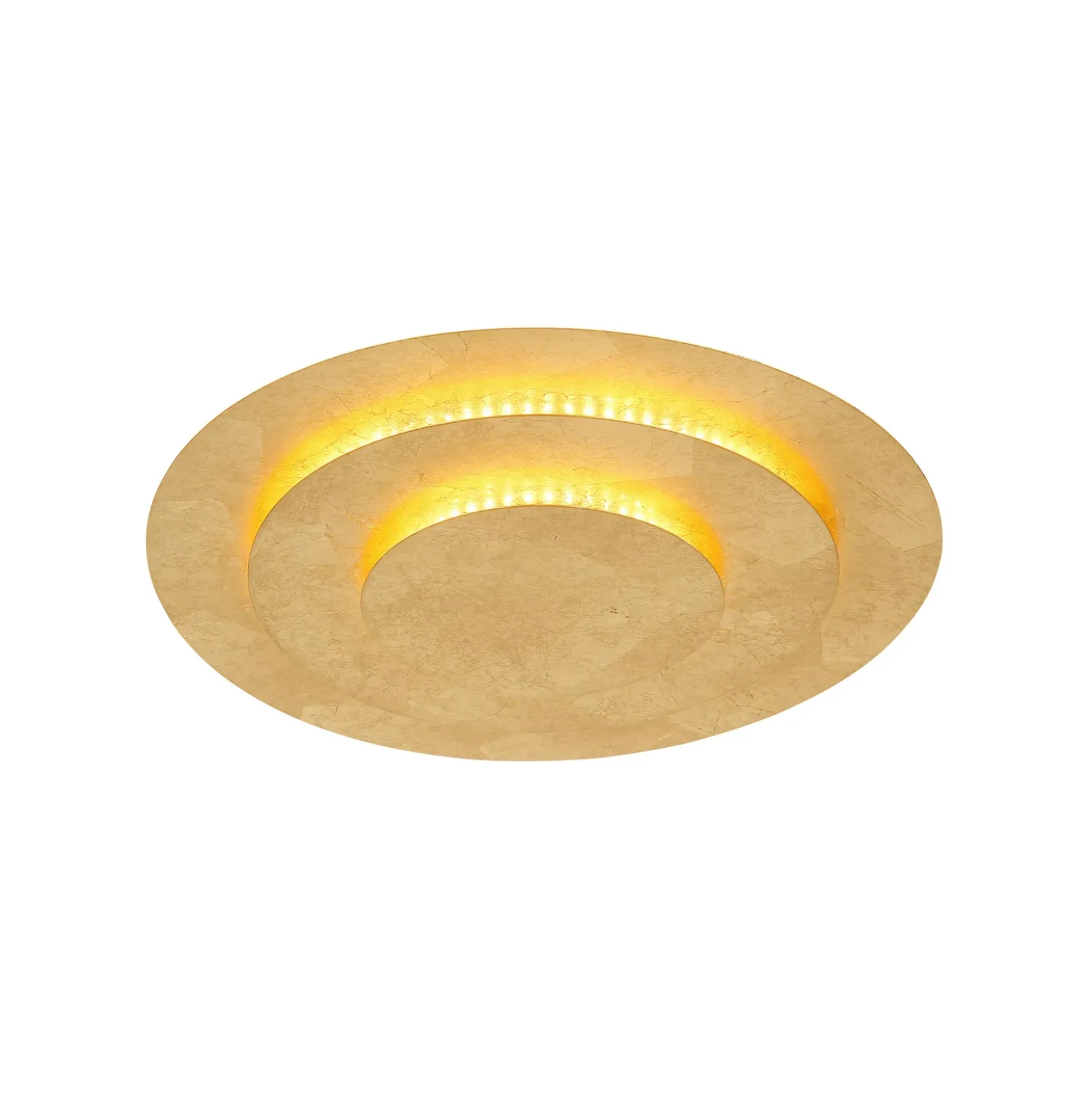 Plafón LED Heda, Ø 35 cm, dorado, metal