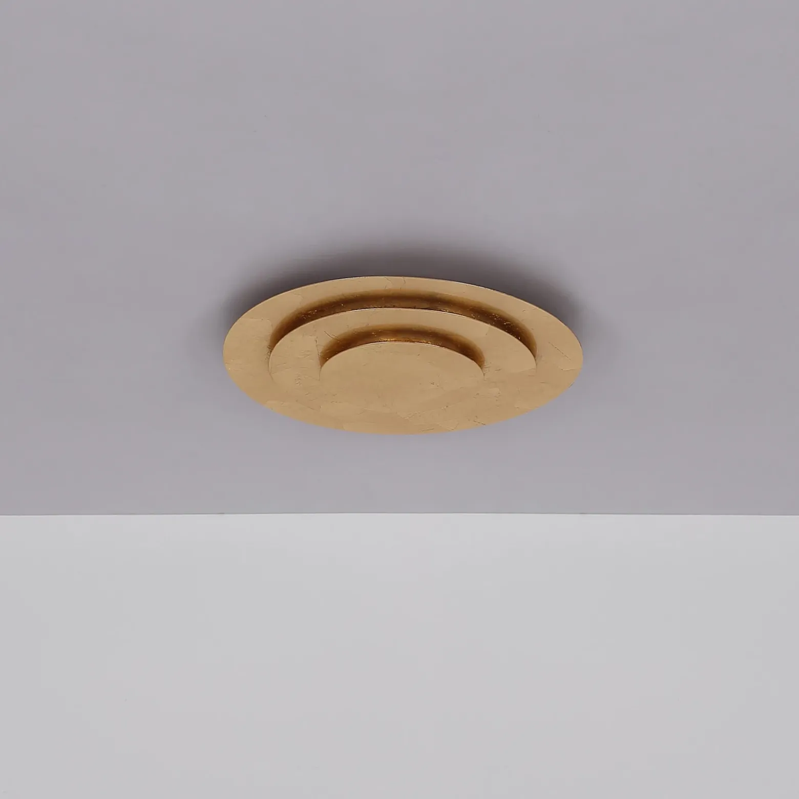 Plafón LED Heda, Ø 35 cm, dorado, metal