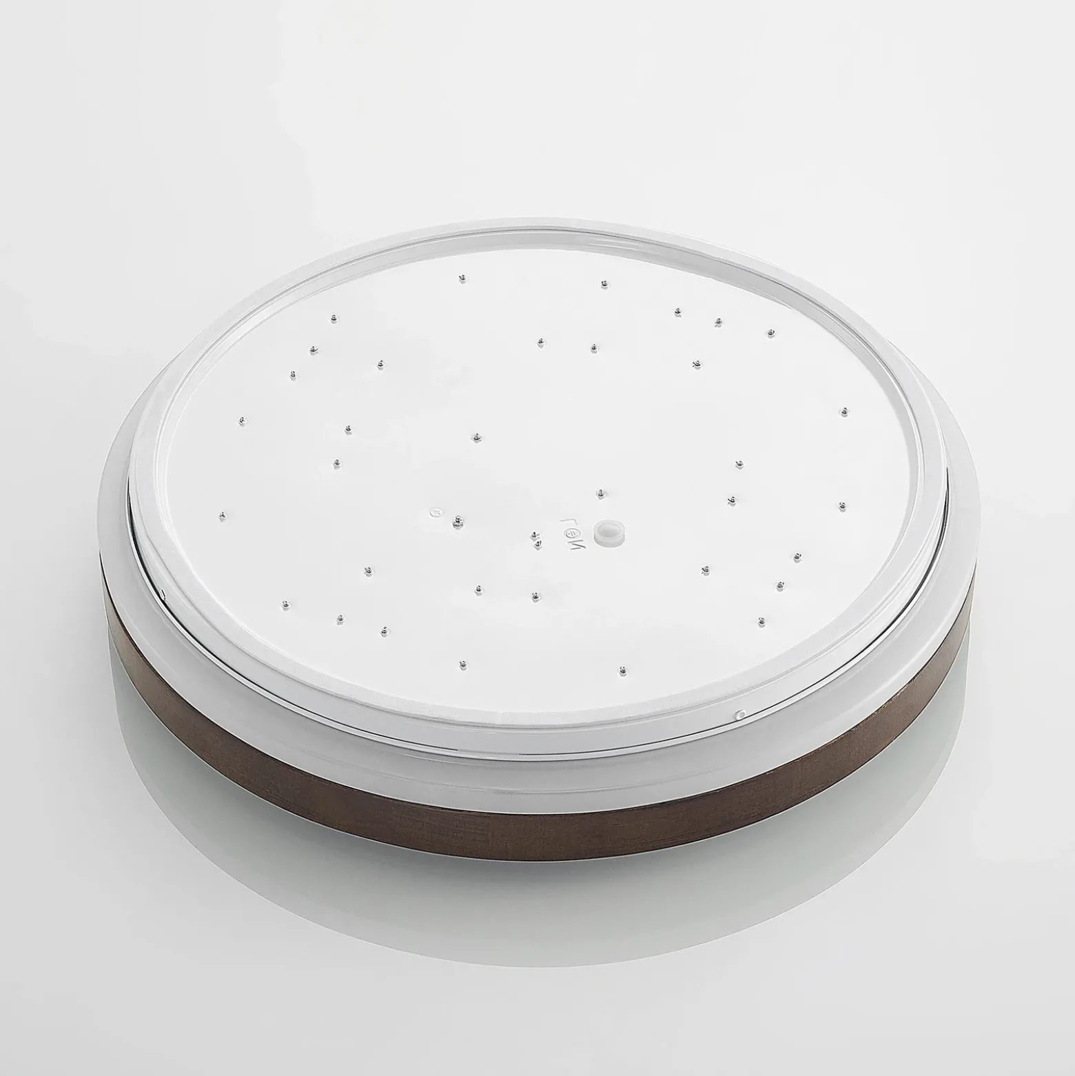 Plafón LED Hudsona de Lindby, Ø 49 cm, madera, marrón
