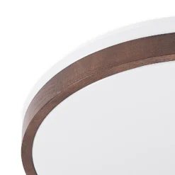 Plafón LED Hudsona de Lindby, Ø 49 cm, madera, marrón