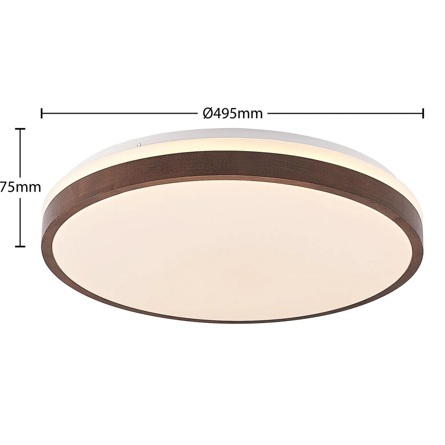 Plafón LED Hudsona de Lindby, Ø 49 cm, madera, marrón