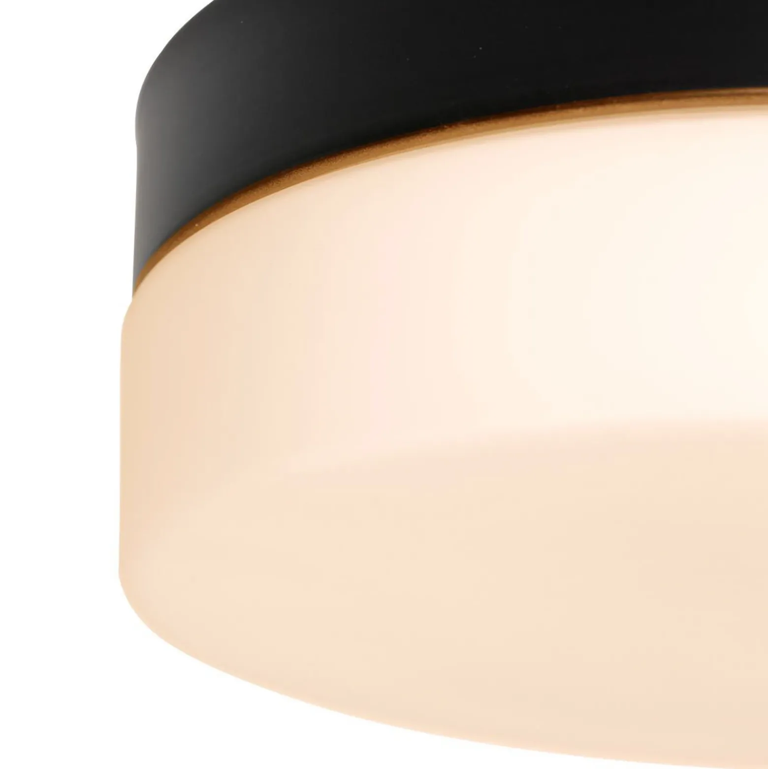 Plafón LED Ikaro negro, Ø 18 cm, metal, plástico