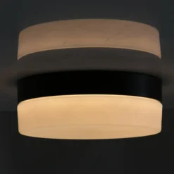 Plafón LED Ikaro negro, Ø 18 cm, metal, plástico