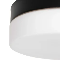 Plafón LED Ikaro negro, Ø 18 cm, metal, plástico