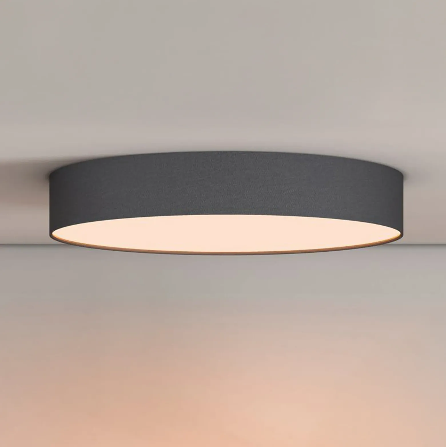 plafón LED inteligente Calex Fabric, Ø 30 cm, RGBW, atenuable
