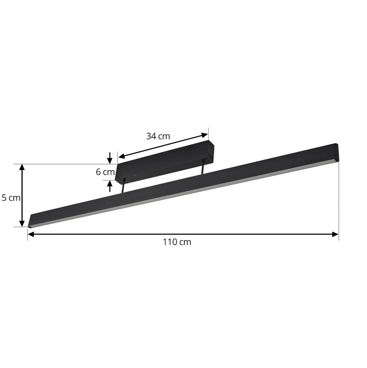 Plafón LED inteligente Lucande Mylosh, negro, CCT, Tuya
