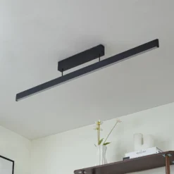 Plafón LED inteligente Lucande Mylosh, negro, CCT, Tuya