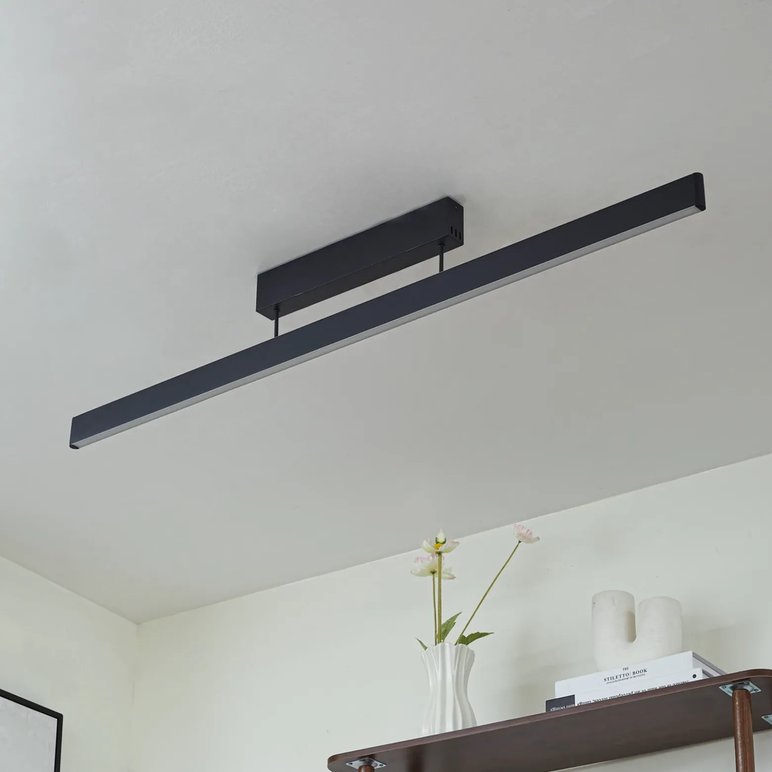 Plafón LED inteligente Lucande Mylosh, negro, CCT, Tuya