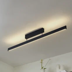 Plafón LED inteligente Lucande Mylosh, negro, CCT, Tuya