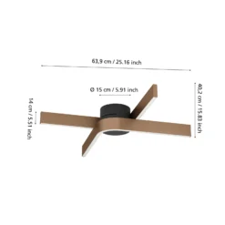 Plafón LED inteligente para techo Folcino-Z, color bronce, 64 cm, CCT
