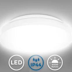 Plafón LED Iva, IP44, blanco, plástico, 4000 K