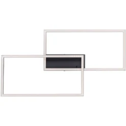 Plafón LED Iven, atenuable, negro, 60,5 x 32,5 cm