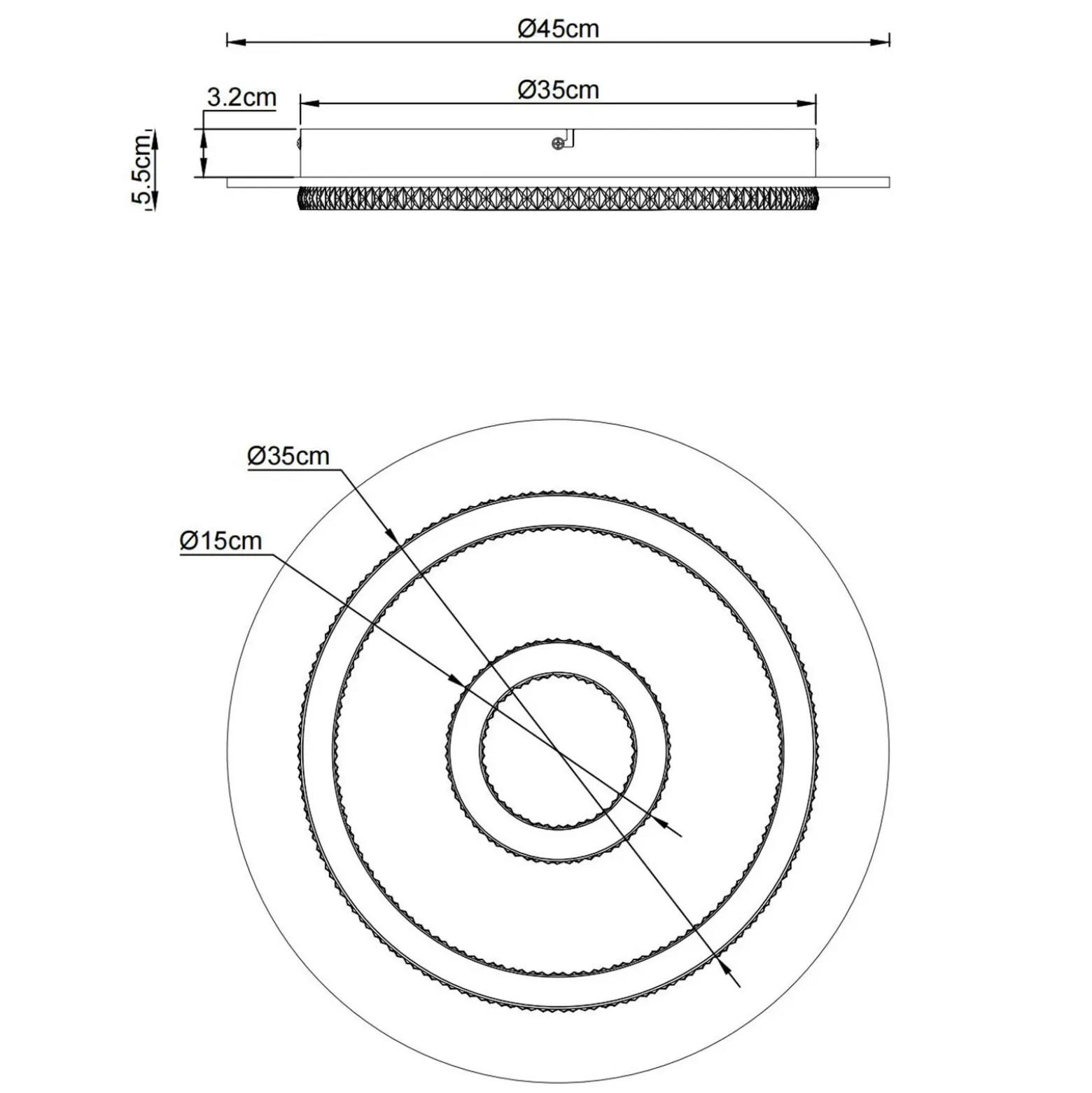 Plafón LED Jayden, blanco/antracita, CCT, atenuable