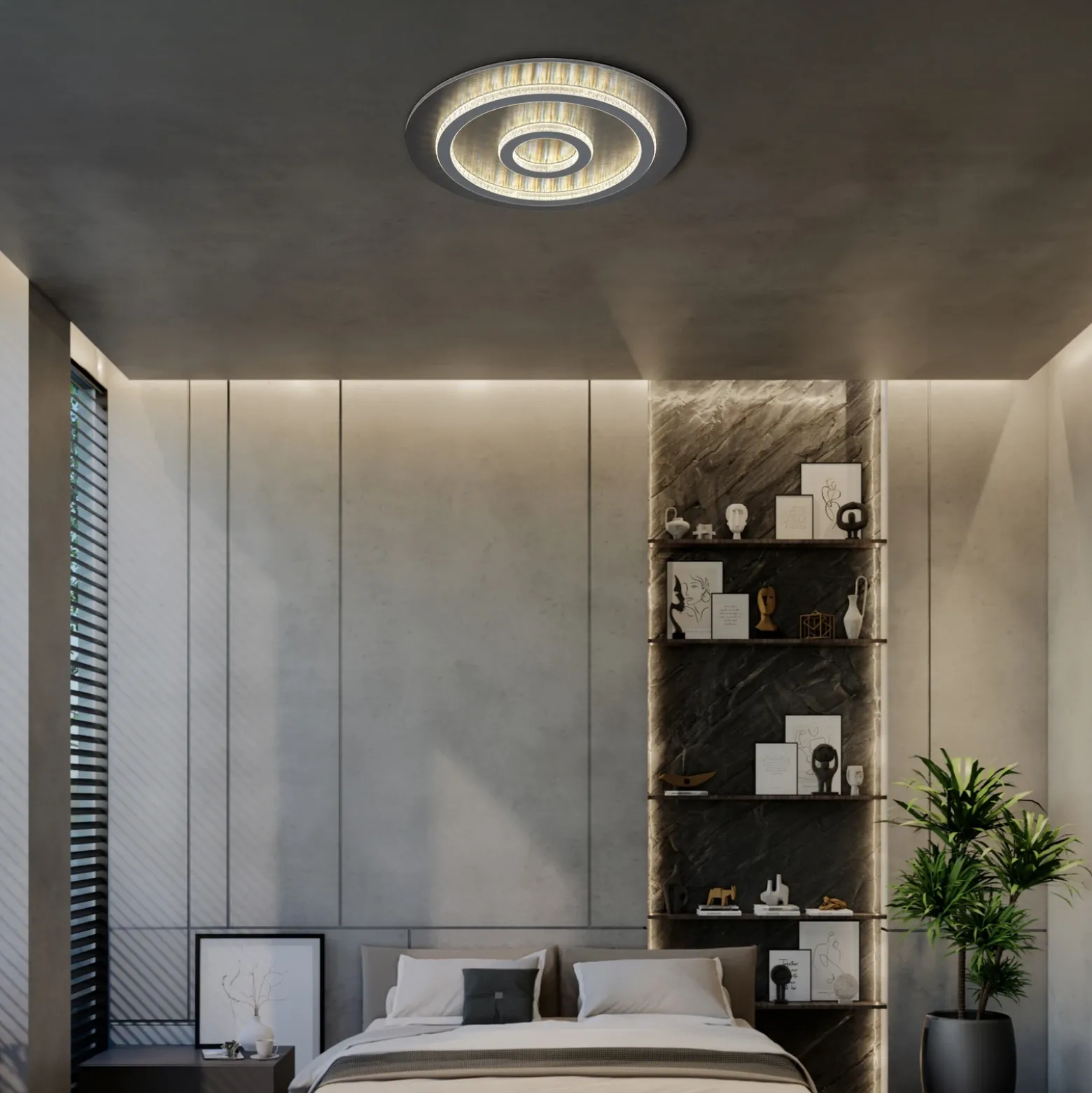 Plafón LED Jayden, negro/antracita, CCT, atenuable