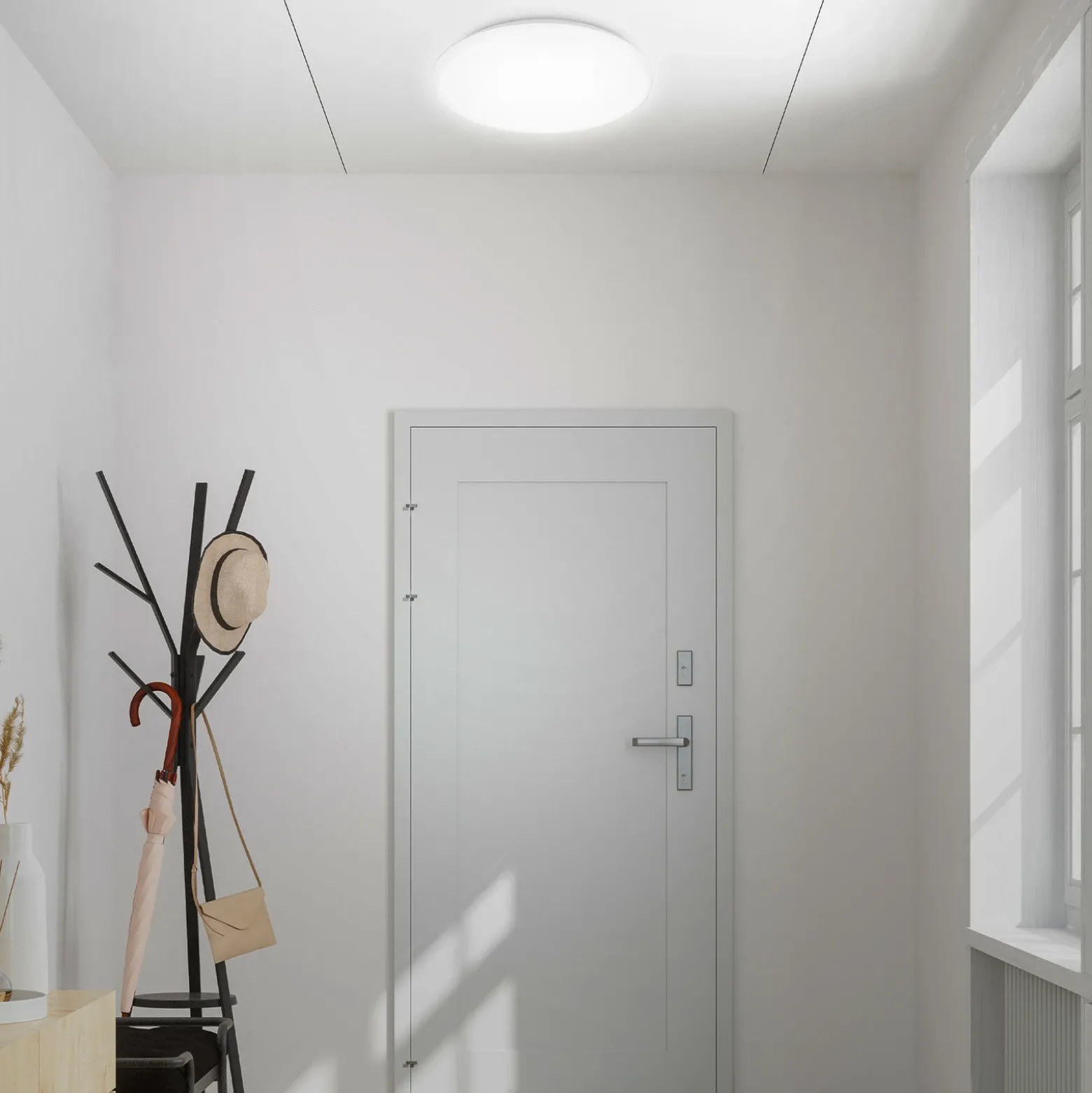 Plafón LED Jill, blanco, Ø 27,8 cm, plástico, 4000 K