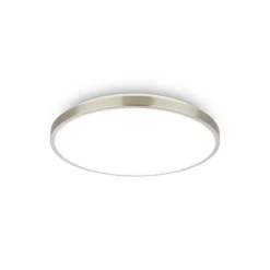 Plafón LED Kaida níquel mate, Ø 30 cm, EEC A, 4000 K