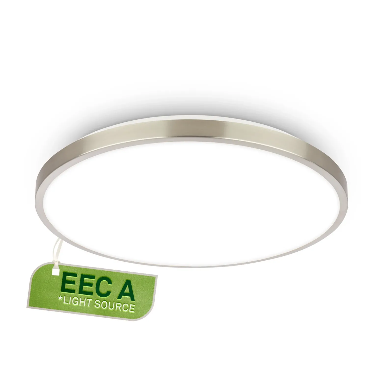 Plafón LED Kaida níquel mate, Ø 30 cm, EEC A, 4000 K