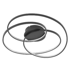 Plafón LED Kateryna de Lindby, negro, Ø 60 cm, atenuable