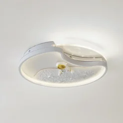 Plafón LED Kosmo de Lindby, 40 cm, blanco, metal, luna