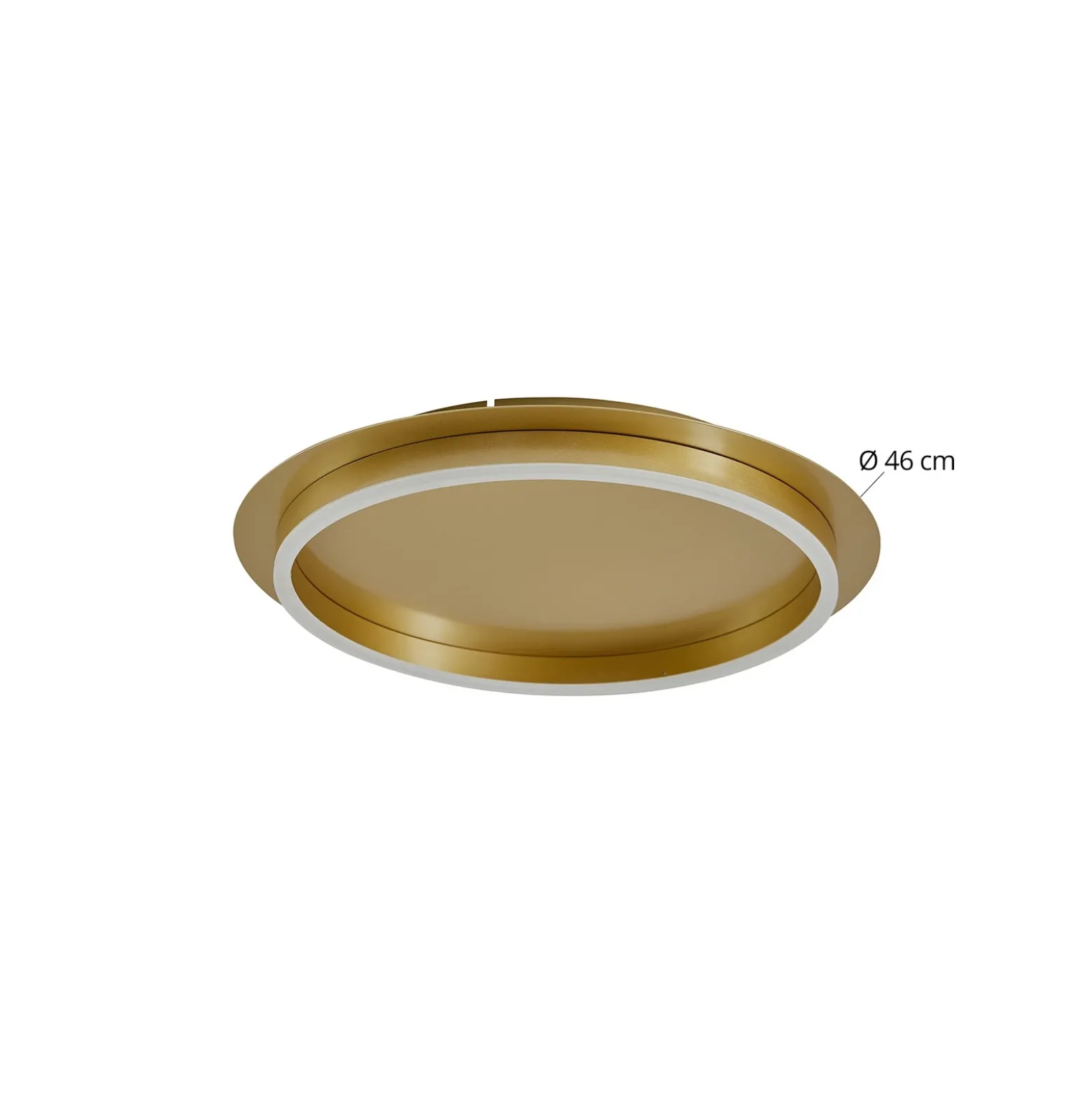 Plafón LED Kunis de Lindby, dorado, plástico, Ø 46cm