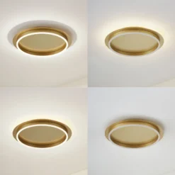 Plafón LED Kunis de Lindby, dorado, plástico, Ø 46cm