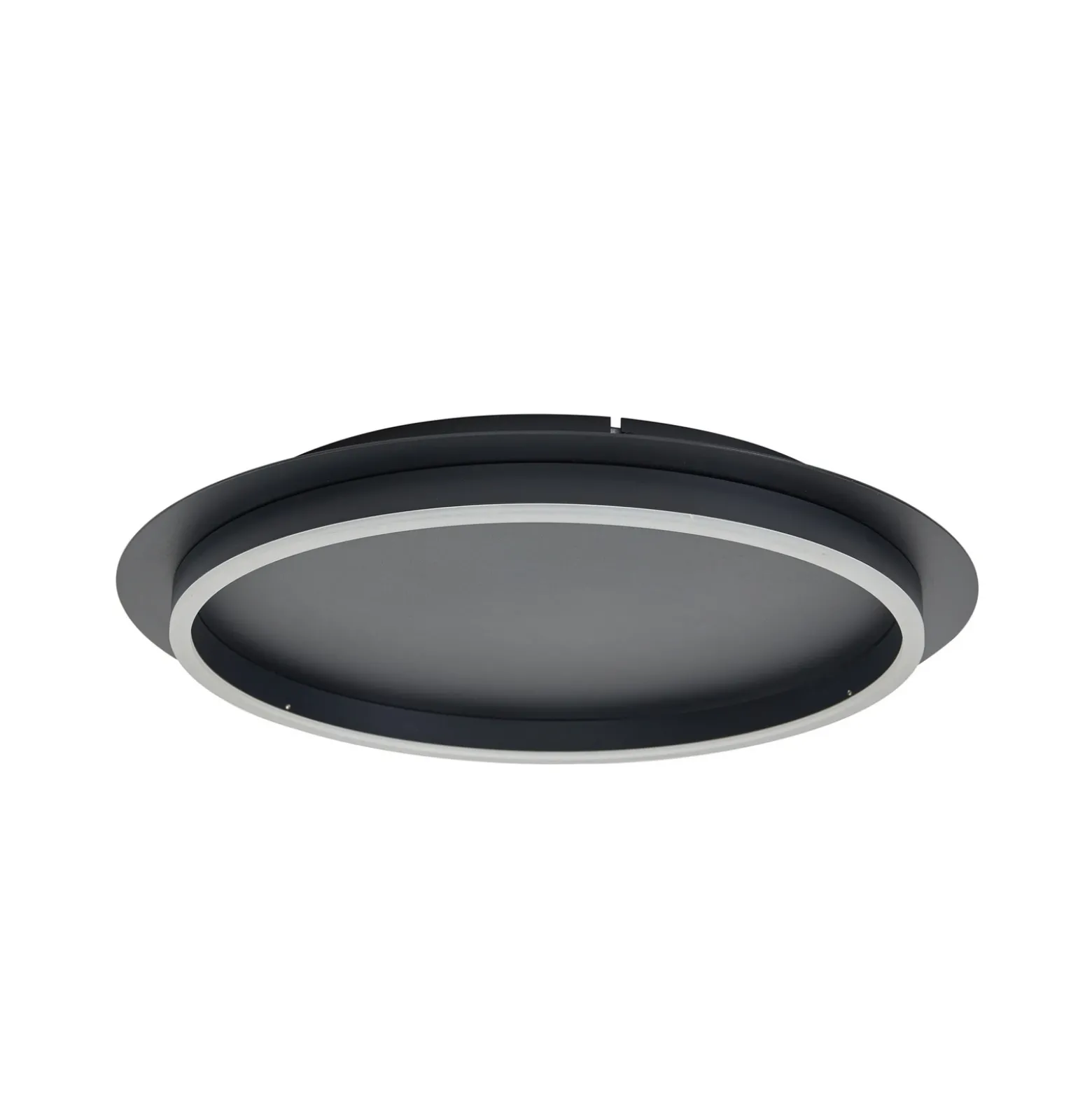 Plafón LED Kunis de Lindby, negro, plástico, Ø 46 cm