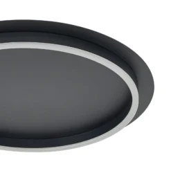 Plafón LED Kunis de Lindby, negro, plástico, Ø 46 cm