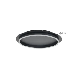 Plafón LED Kunis de Lindby, negro, plástico, Ø 46 cm