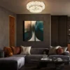 Plafón LED Lidia, ámbar/transparente, cristal, CCT, atenuable