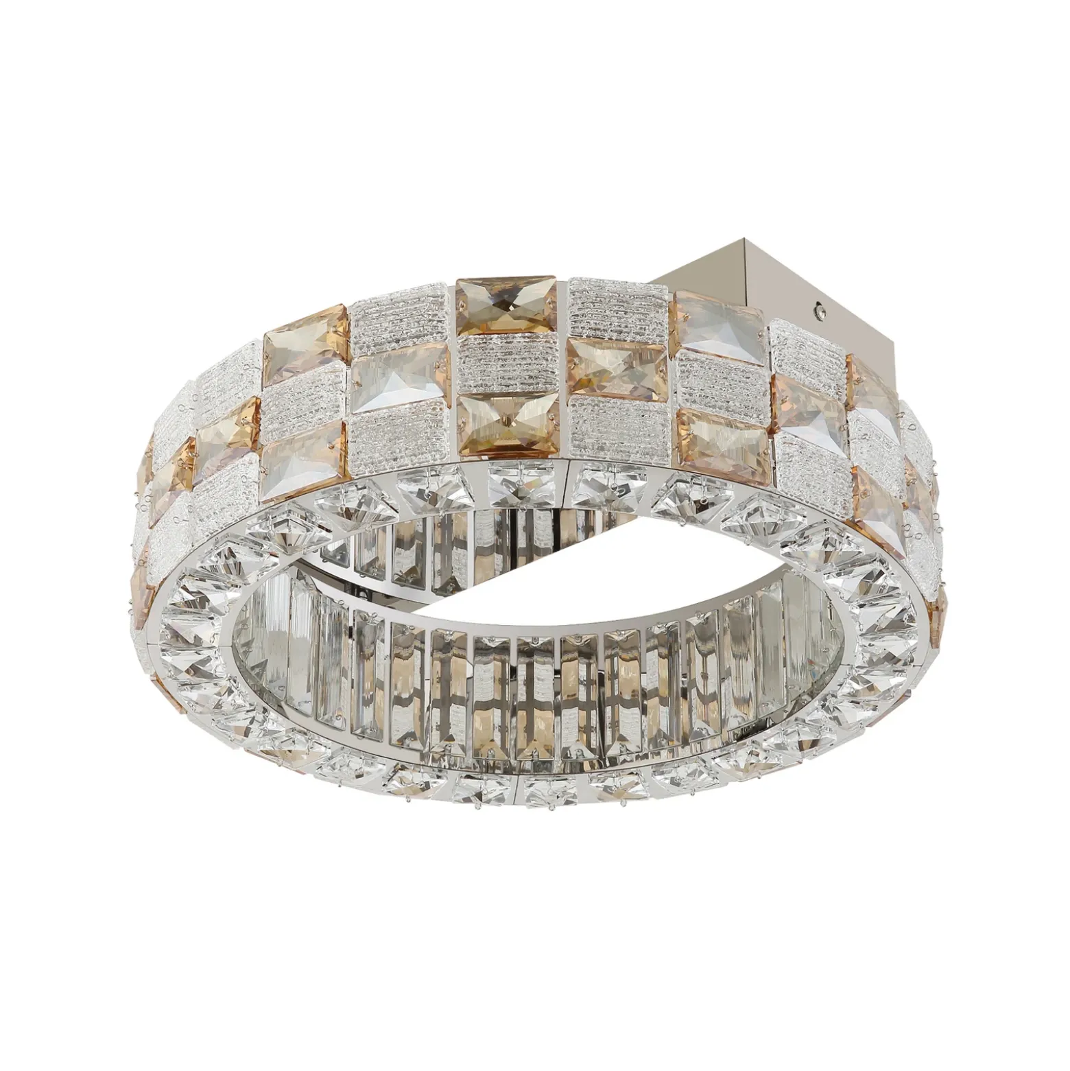 Plafón LED Lidia, ámbar/transparente, cristal, CCT, atenuable
