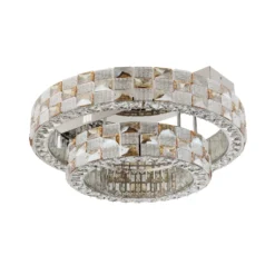 Plafón LED Lidia, ámbar/transparente, cristal, CCT, atenuable