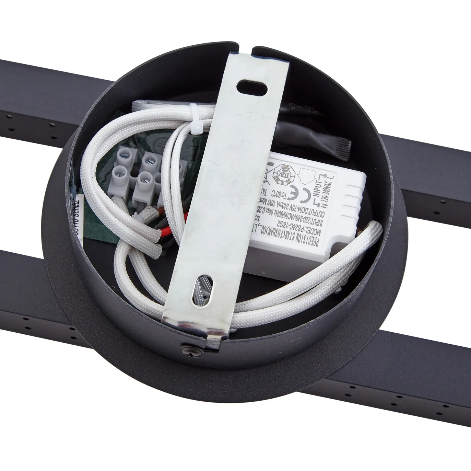 Plafón LED Lindby Aurendor, 135 cm, negro, metal