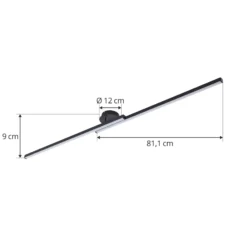 Plafón LED Lindby Aurendor, 135 cm, negro, metal