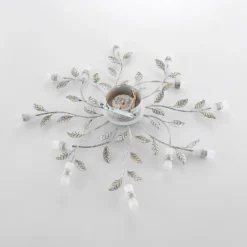 Plafón LED Lindby Bolonia, latón/blanco, Ø 80 cm