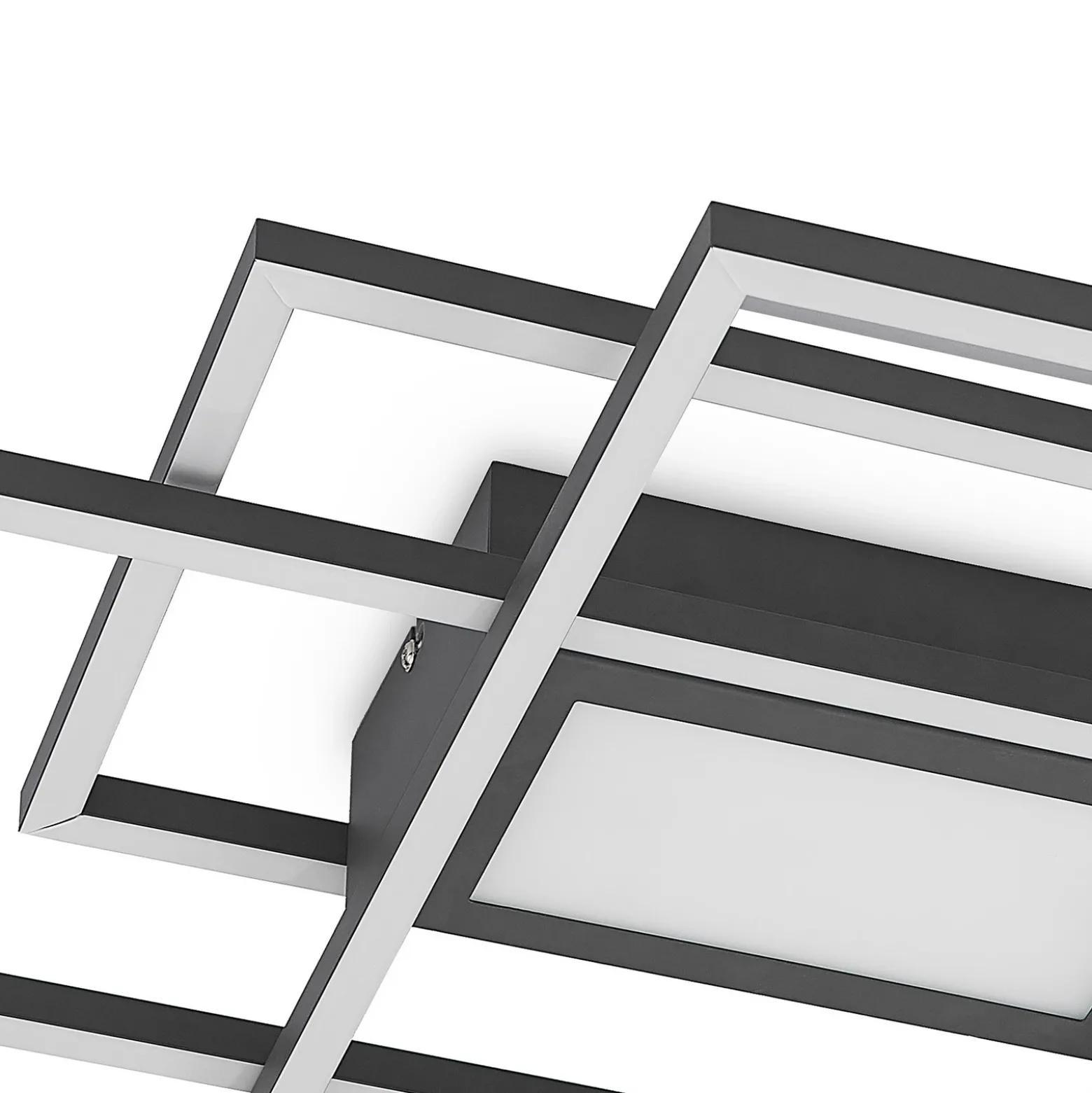 Plafón LED Lindby Caitlin, antracita, metal, 105cm